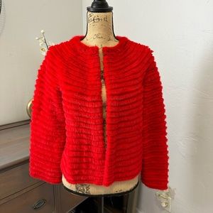 Beautiful Red Mink & Rabbit fur jacket SM
